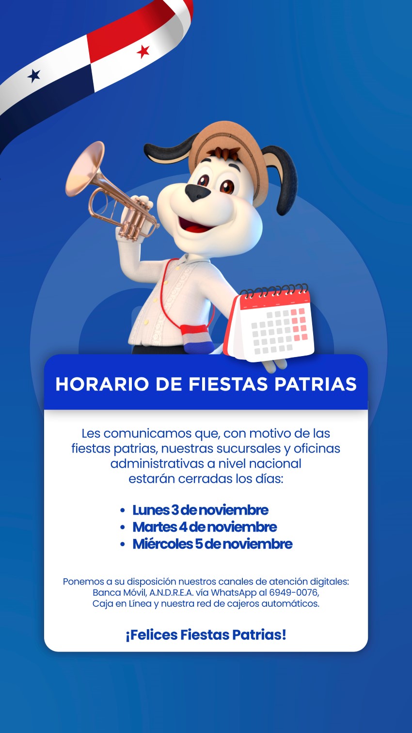Horario especial por Fiestas Patrias