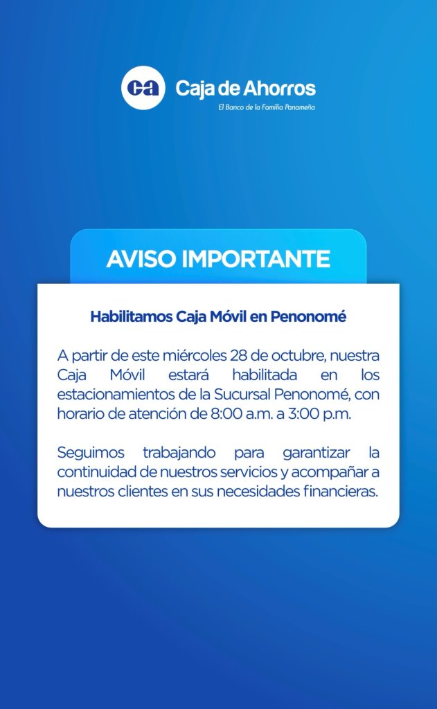Caja Móvil habilitada en Penonomé